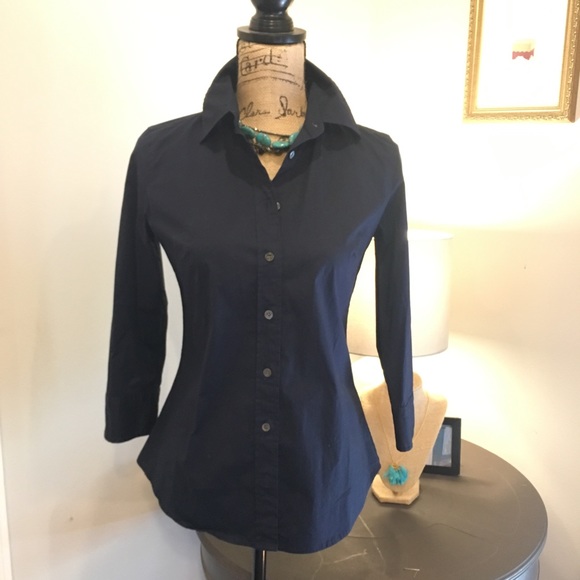 J. Crew Tops - J.Crew Navy Button Down the front shirt.